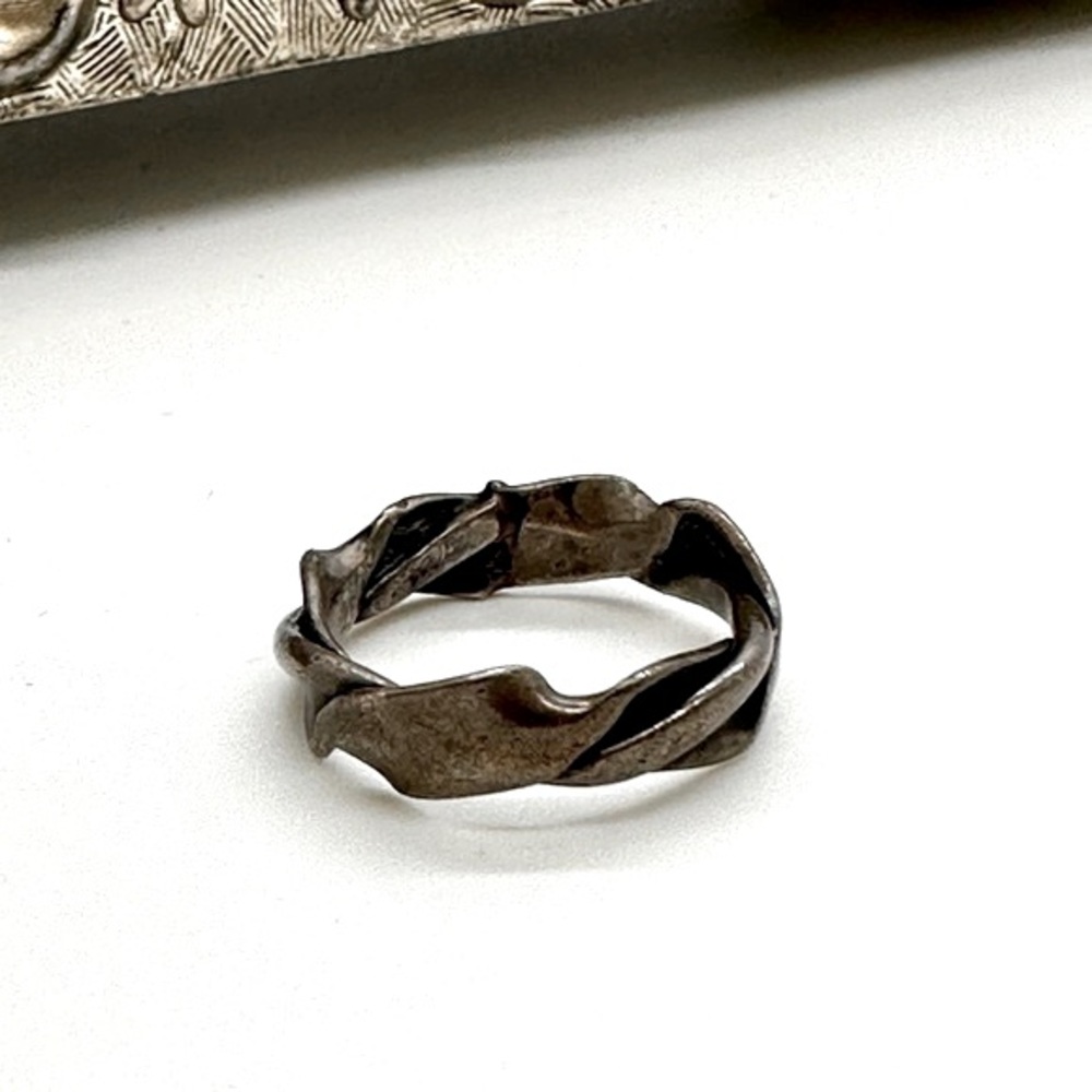 Antique Sterling Brutalist Band Ring